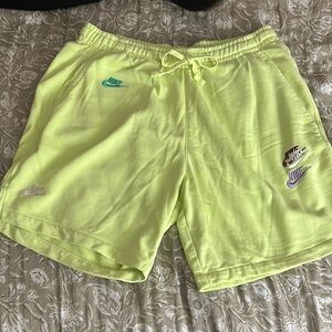Nike Men's Neon Green Shorts large